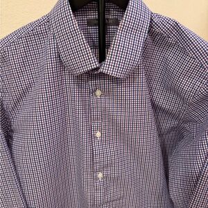 Nordstrom Rack Classic Purple, Blue and White Checkered Men's Shirt